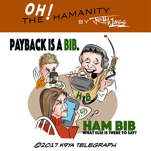 Ham radio at the table cartoon